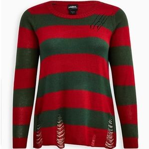 Torrid size 5 Nightmare on Elm Street distressed sweater
